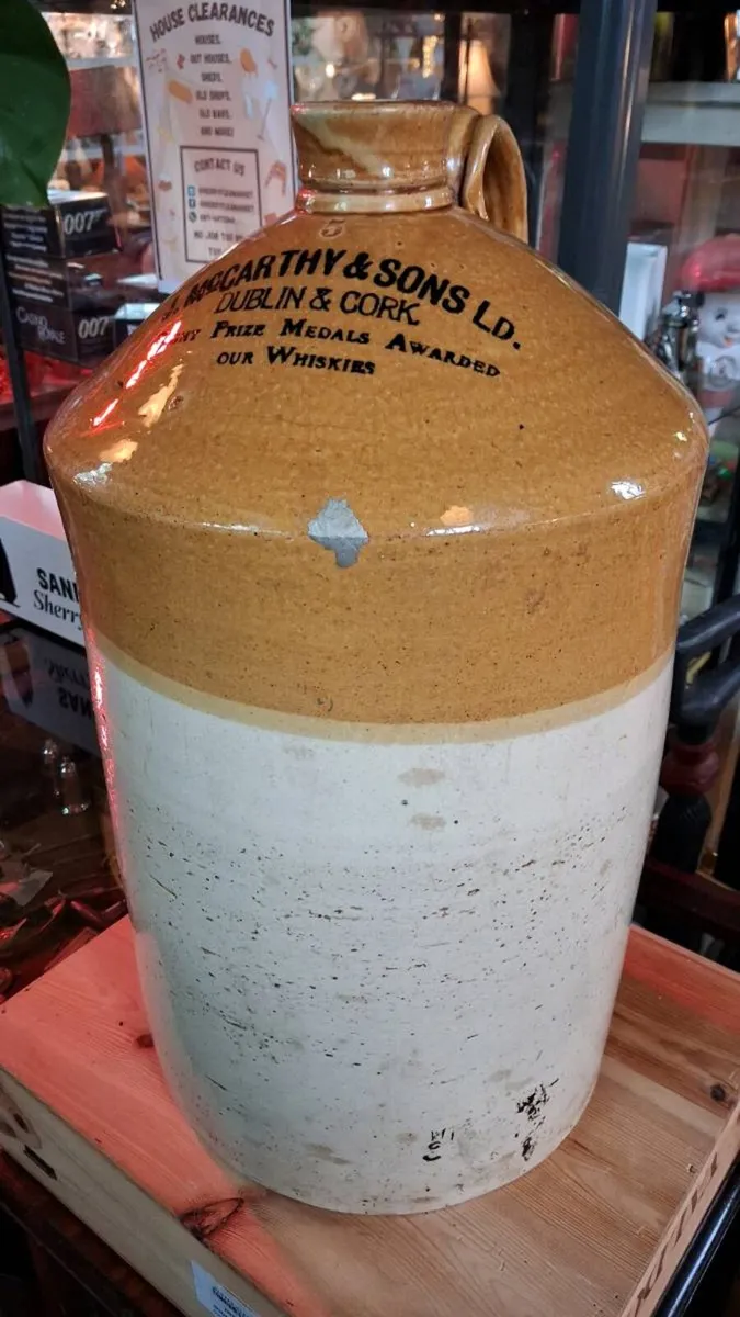 Stoneware whiskey flagon.5 gallons. - Image 2