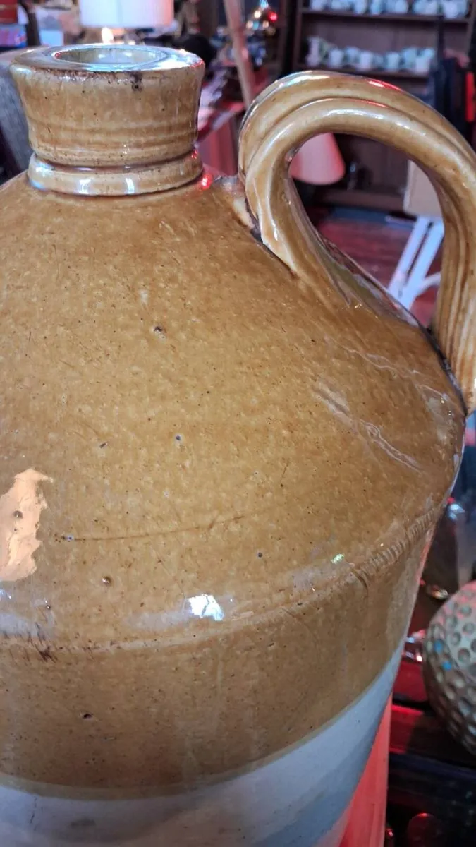 Stoneware whiskey flagon.5 gallons. - Image 3