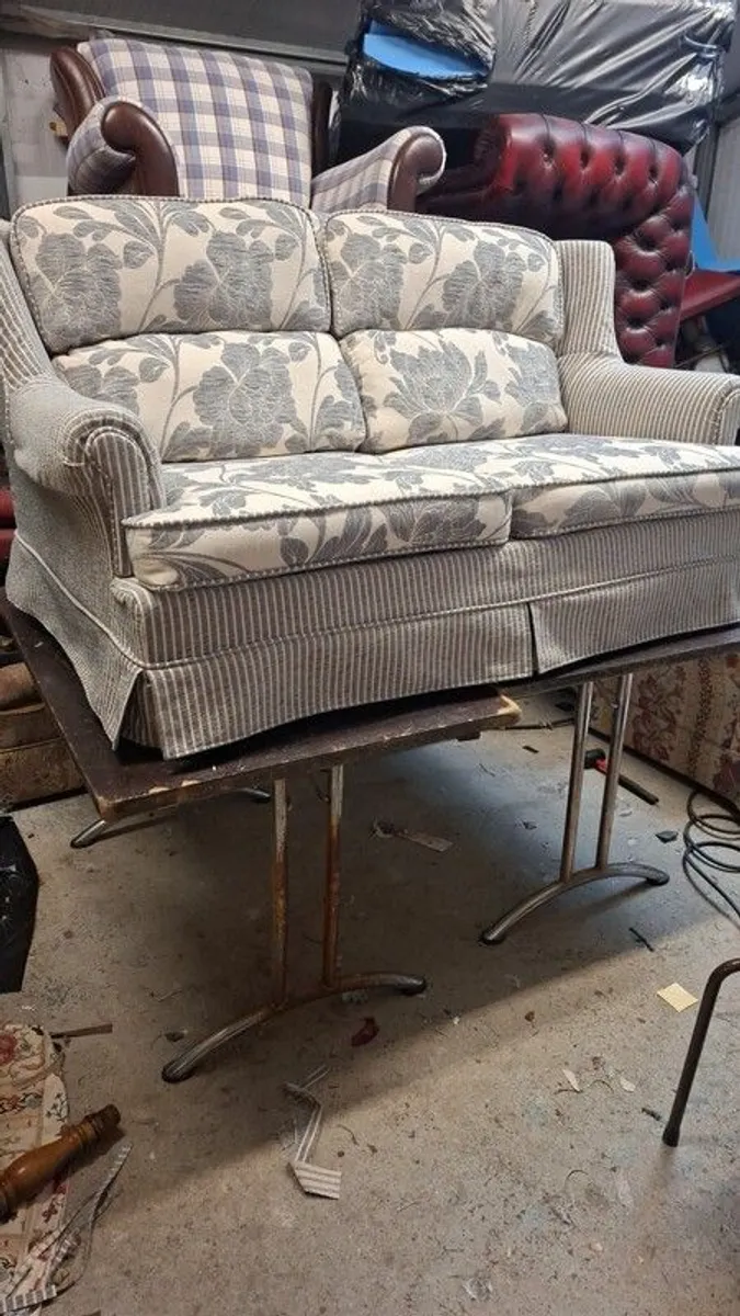 Vintage Bed Settee Newly Upholstered - Image 1