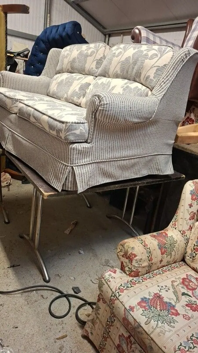 Vintage Bed Settee Newly Upholstered - Image 2