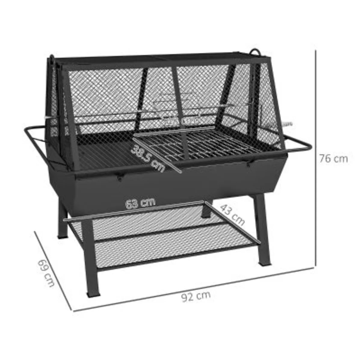 3-in-1 Barbecue Grill, Rotisserie Roaster and Fire - Image 2