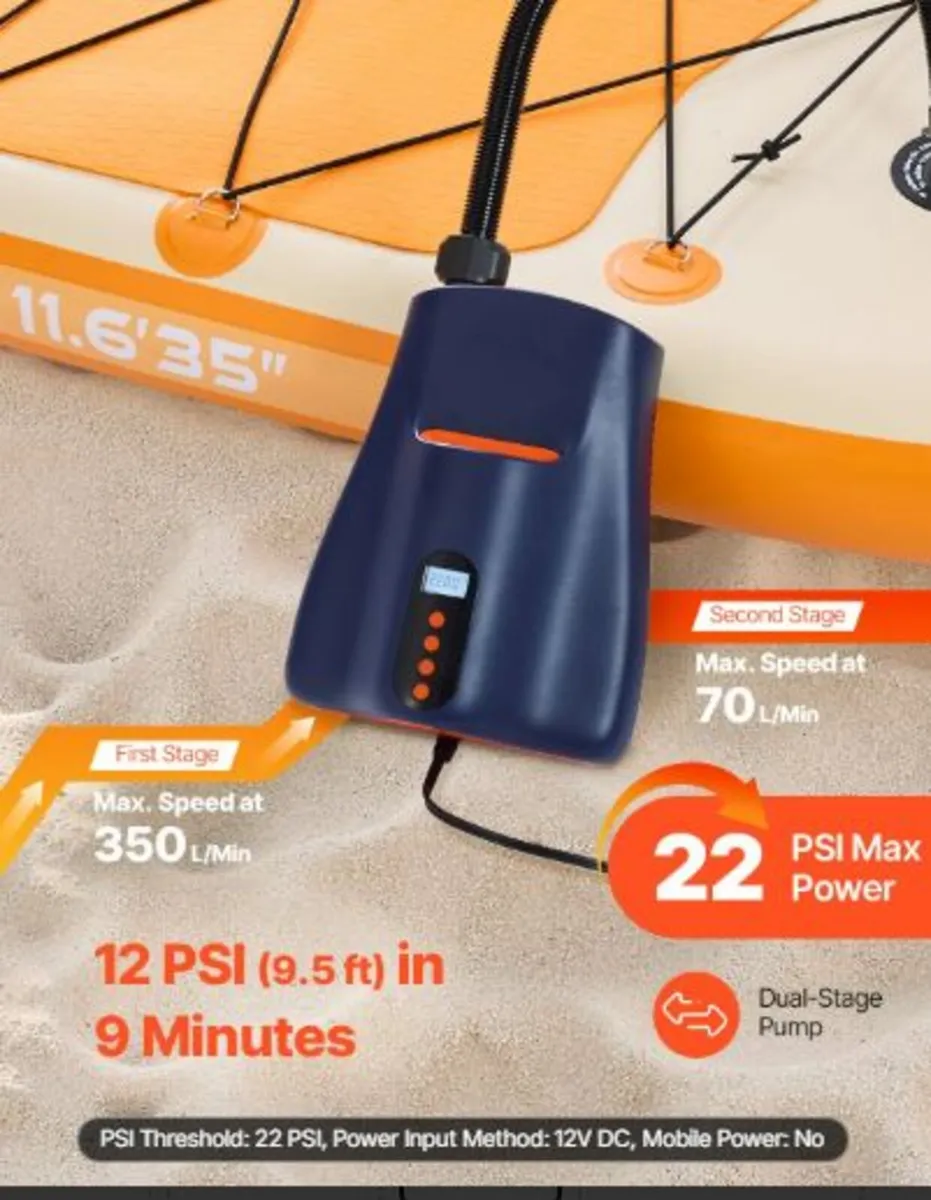 Paddle Board Pump,22PSI High Pressure, Dual Stage - Image 4