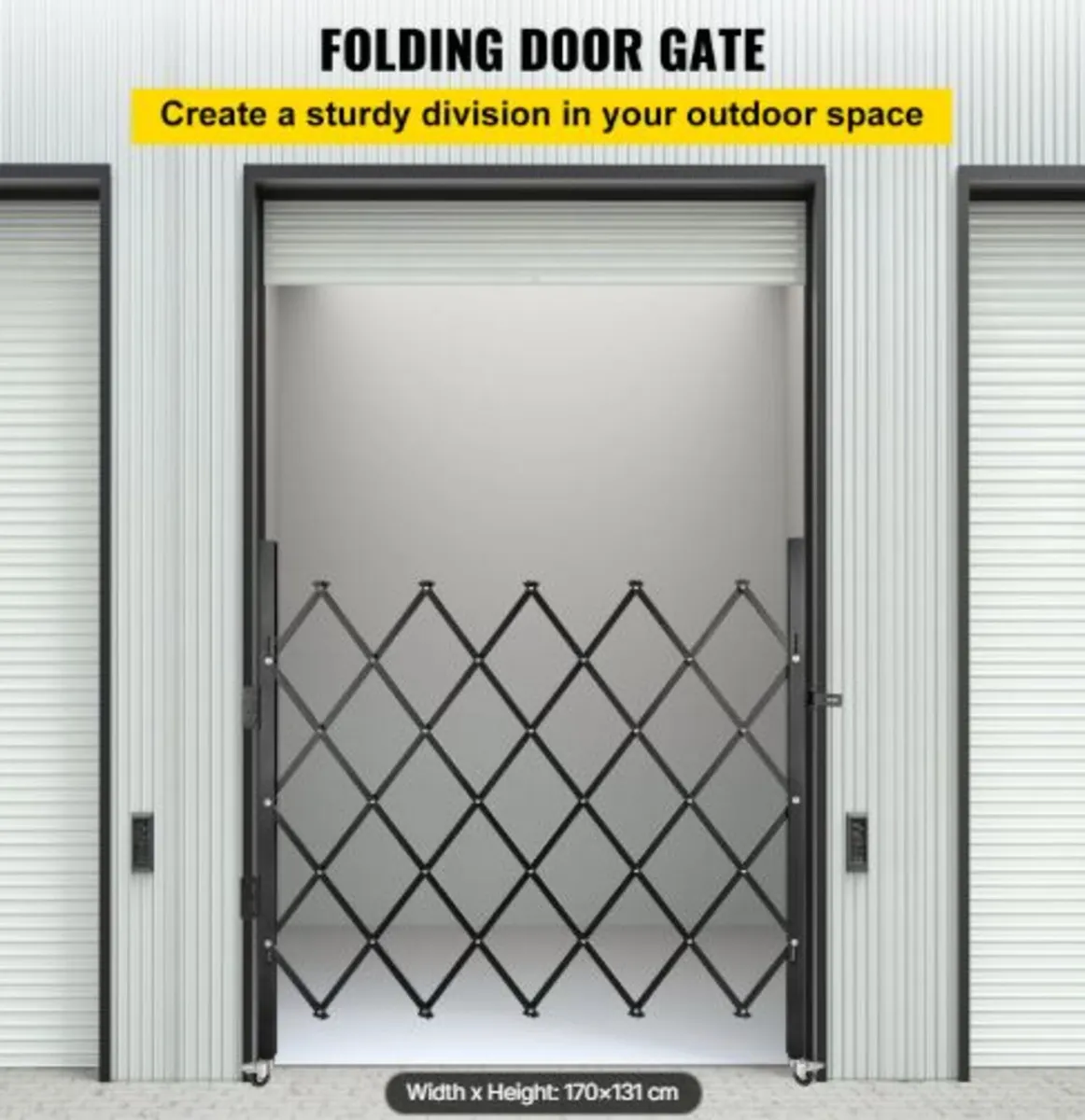 Single Folding Security Gate,170 × 131 cm(W × H) - Image 2
