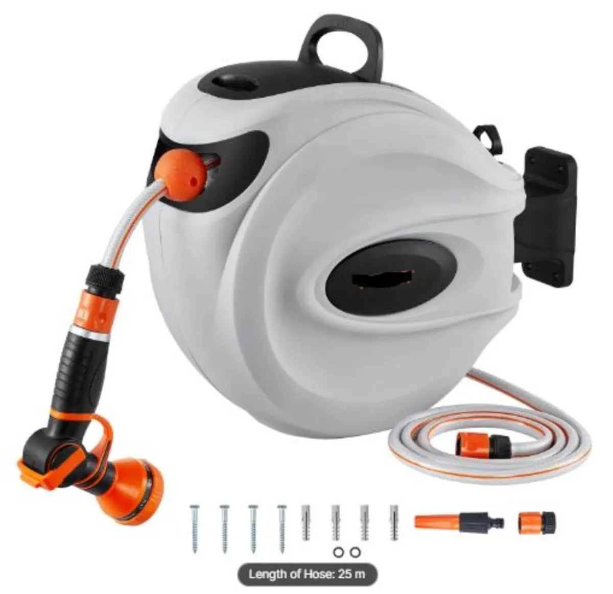 Retractable Hose Reel Water Hose Reel 25m x 1.3cm - Image 1