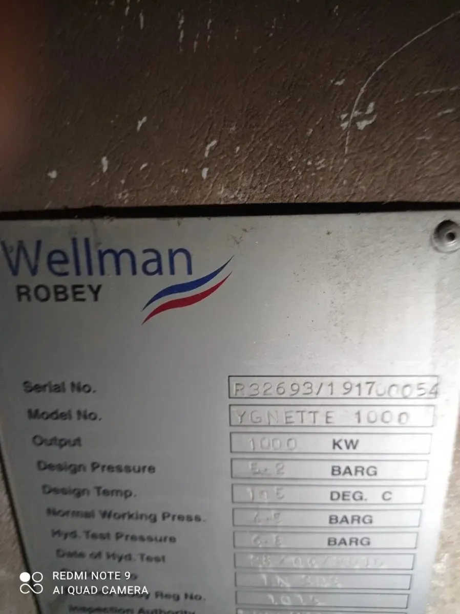 Wellman Robey Steam Boiler with Nu-way Burner - Image 4