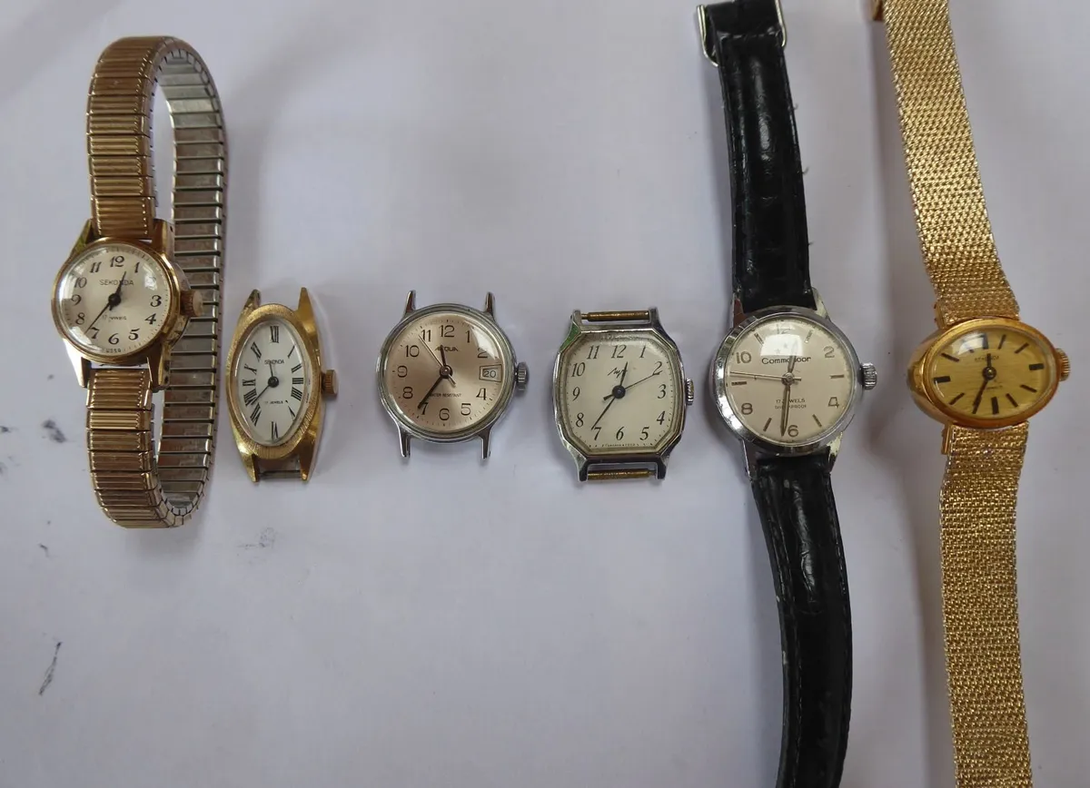 Six vintage watches in running order.