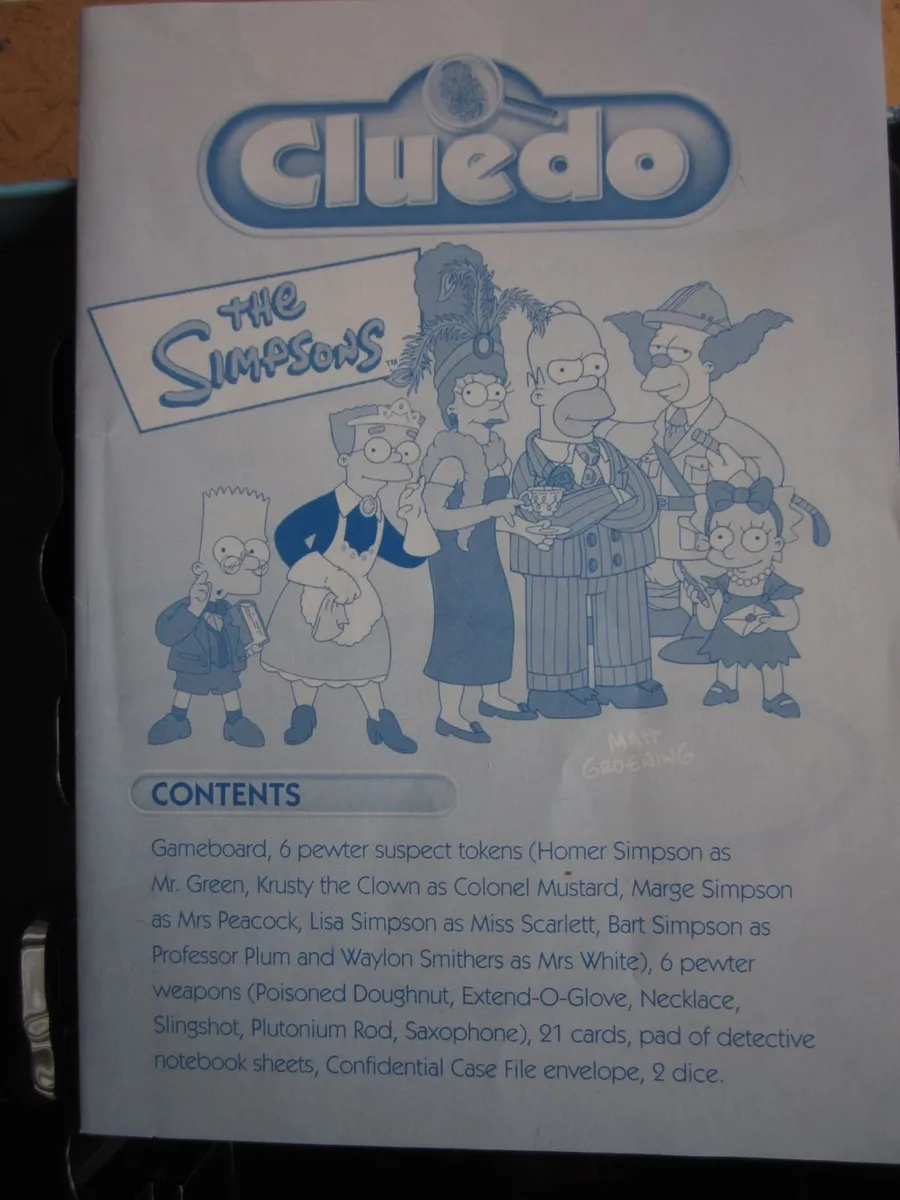 The Simpsons Cluedo Board Game 2001 - Image 2