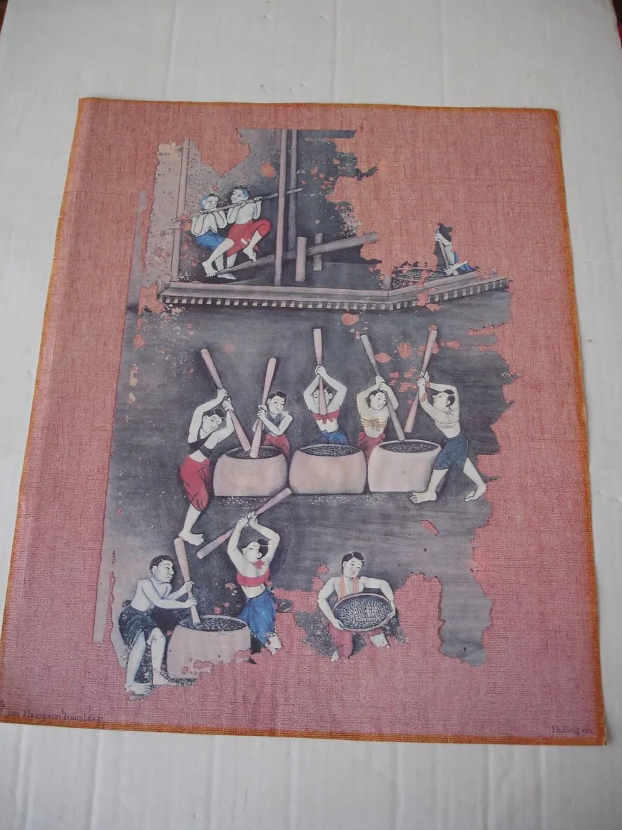 Six Coloured Prints Traditional Thai Life - Image 2