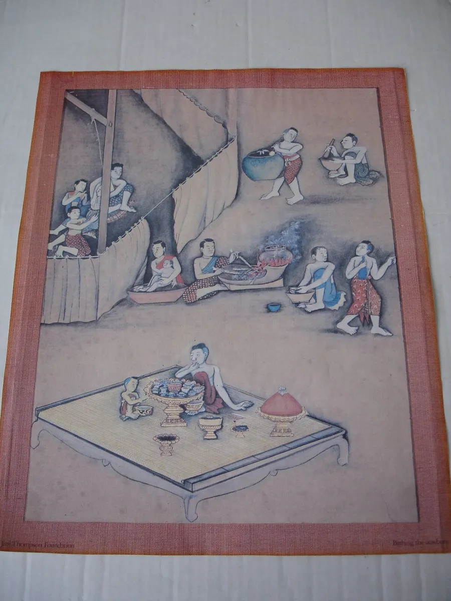 Six Coloured Prints Traditional Thai Life - Image 3