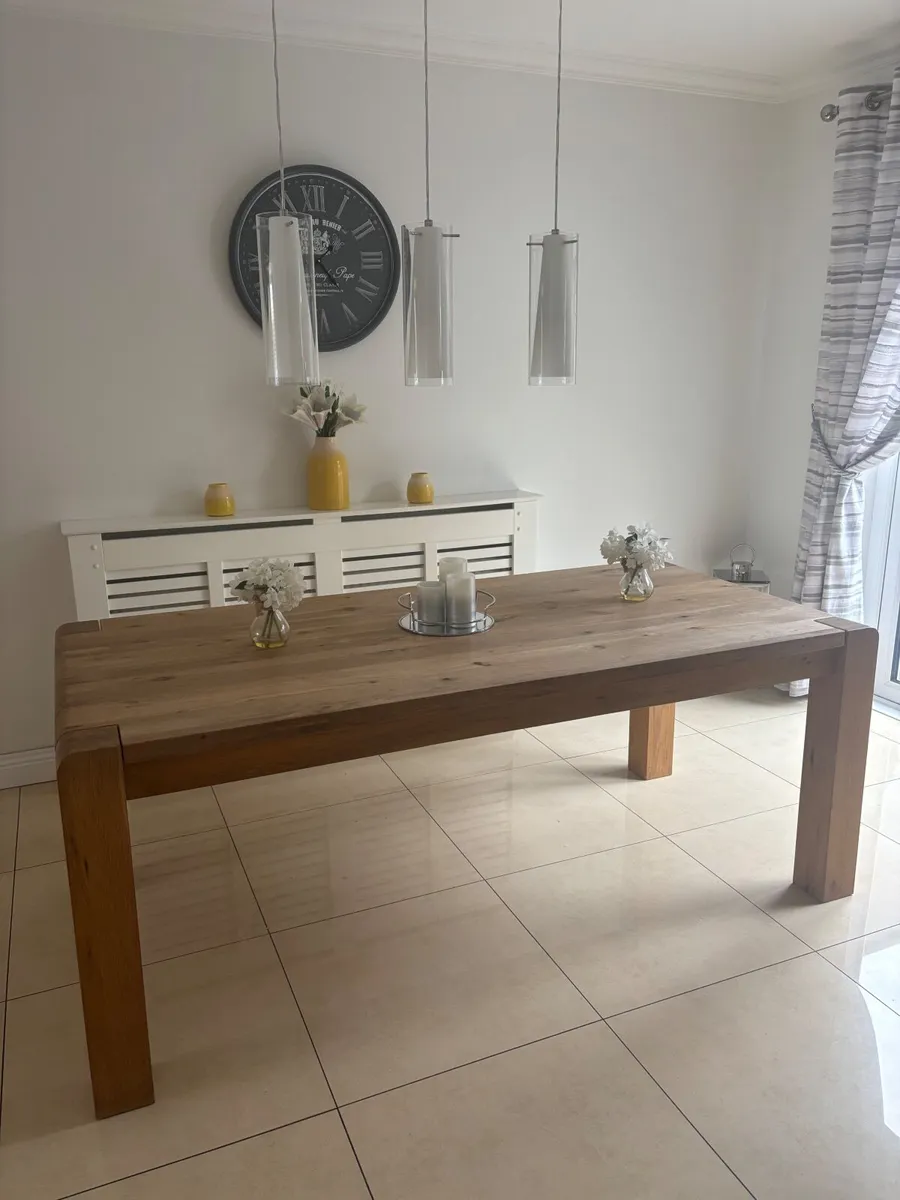 Solid Oak Dining Table - Image 1