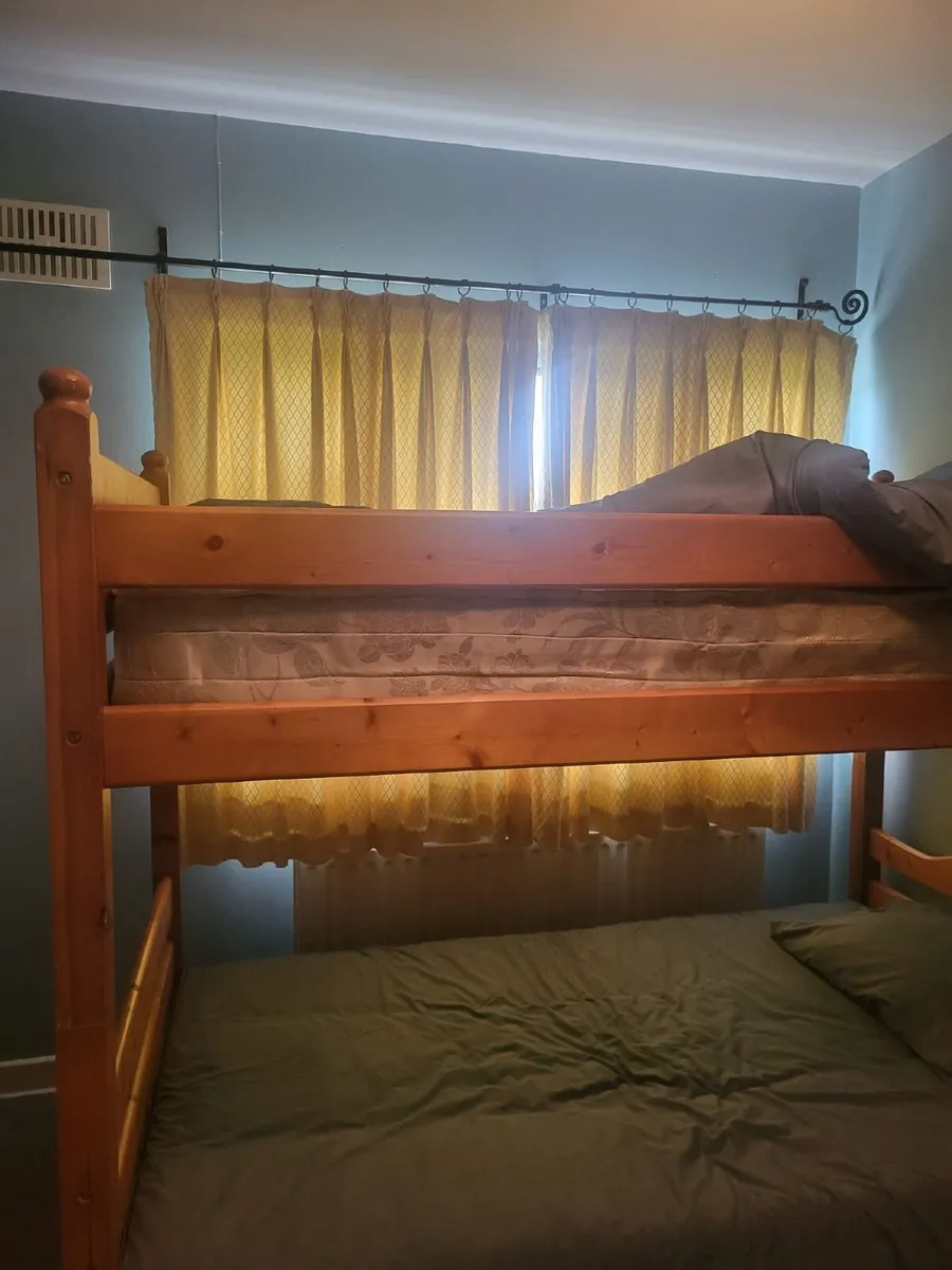 Solid oak bunk beds (single and a half) - Image 1