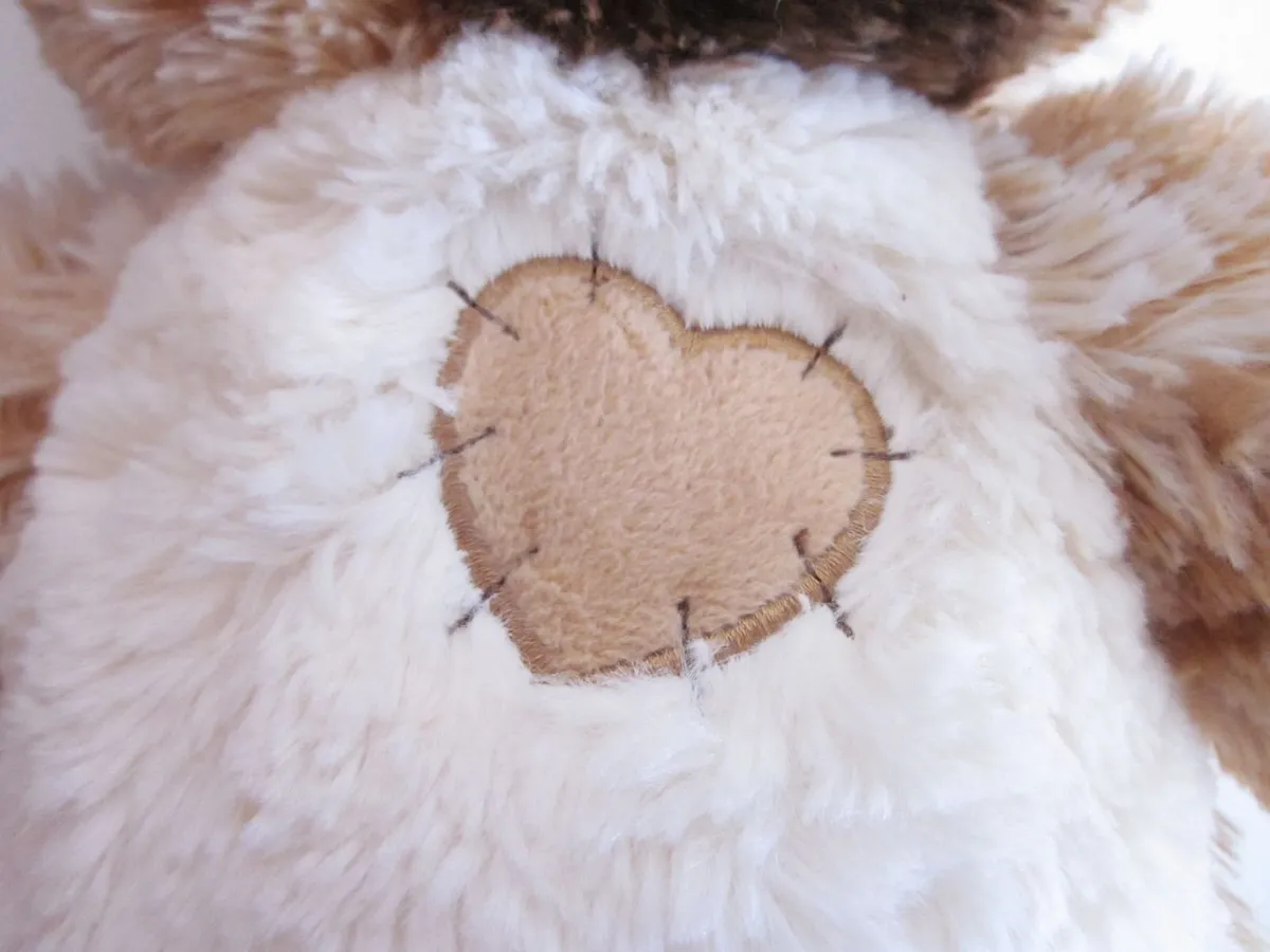 Build a Bear Champ Brown Calico Bear Heart Patch - Image 4