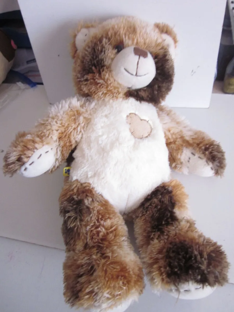 Build a Bear Champ Brown Calico Bear Heart Patch - Image 2