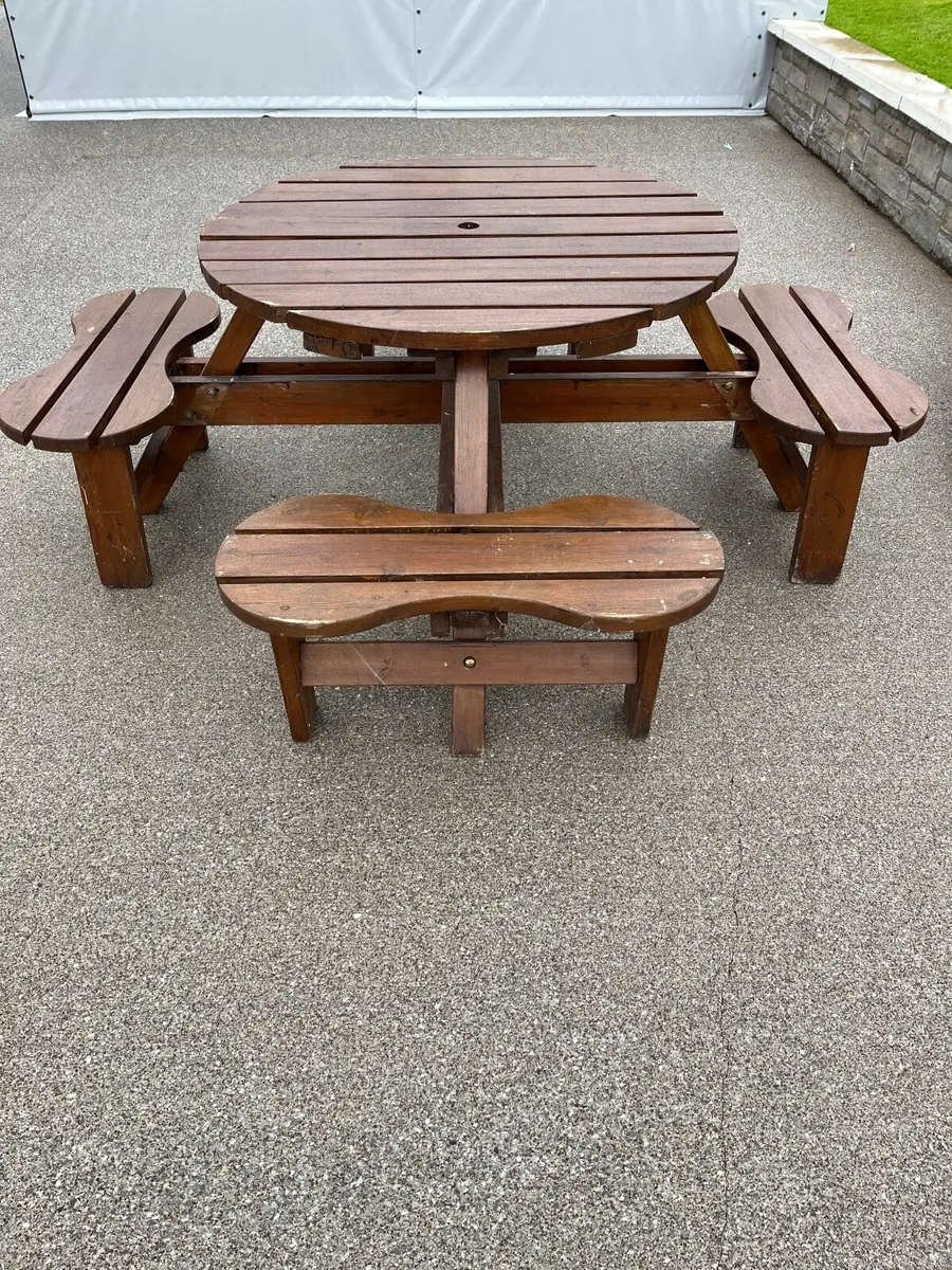 Picnic table 8 seater. Kept indoors - Image 1