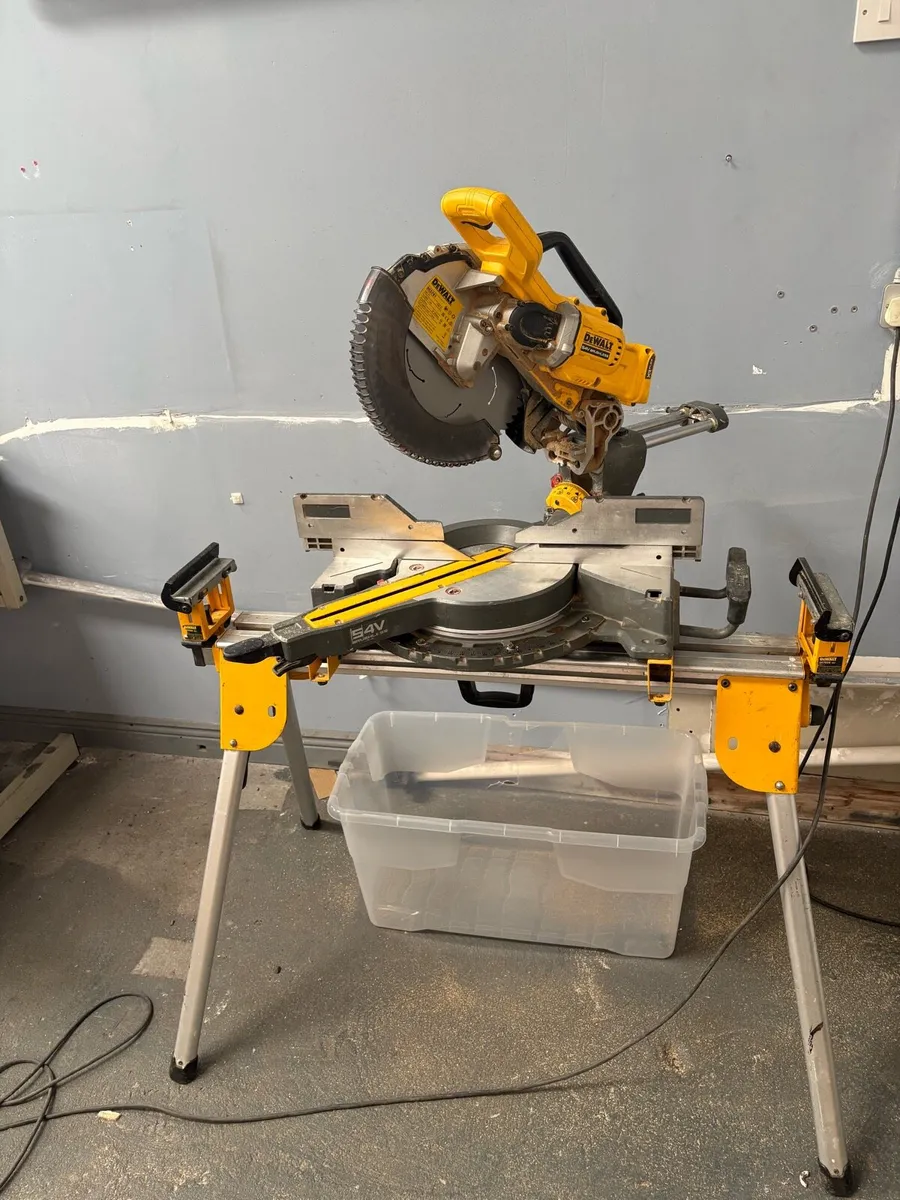 Dewalt 305mm 54v Dcs781  mitresaw c/w stand - Image 1