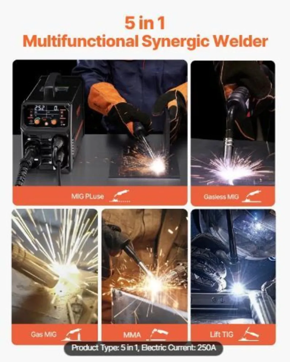 Pro MIG Welder, 250Amp Pluse Mig Welding - Image 2