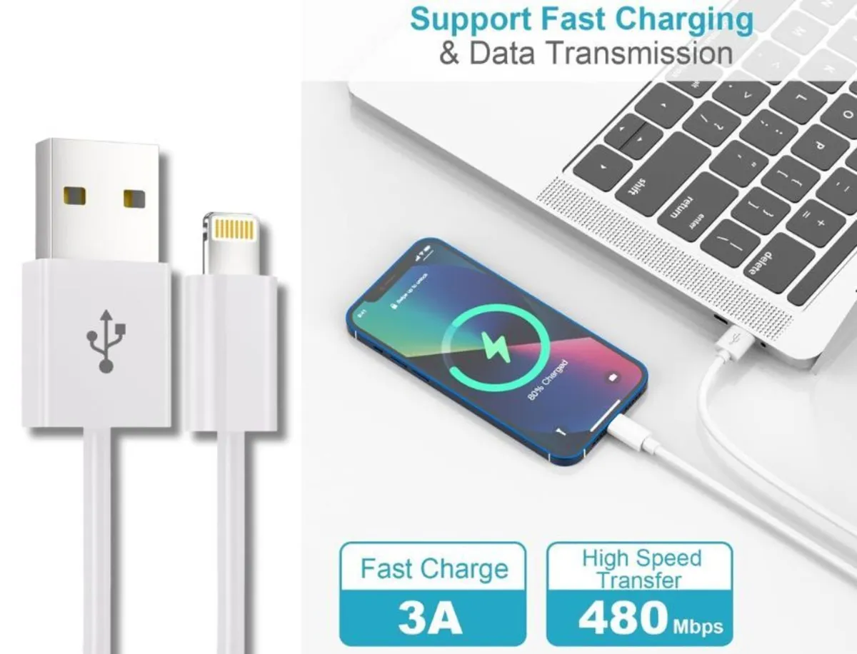 2M USB Charger Cable for Apple iPhone - Image 4