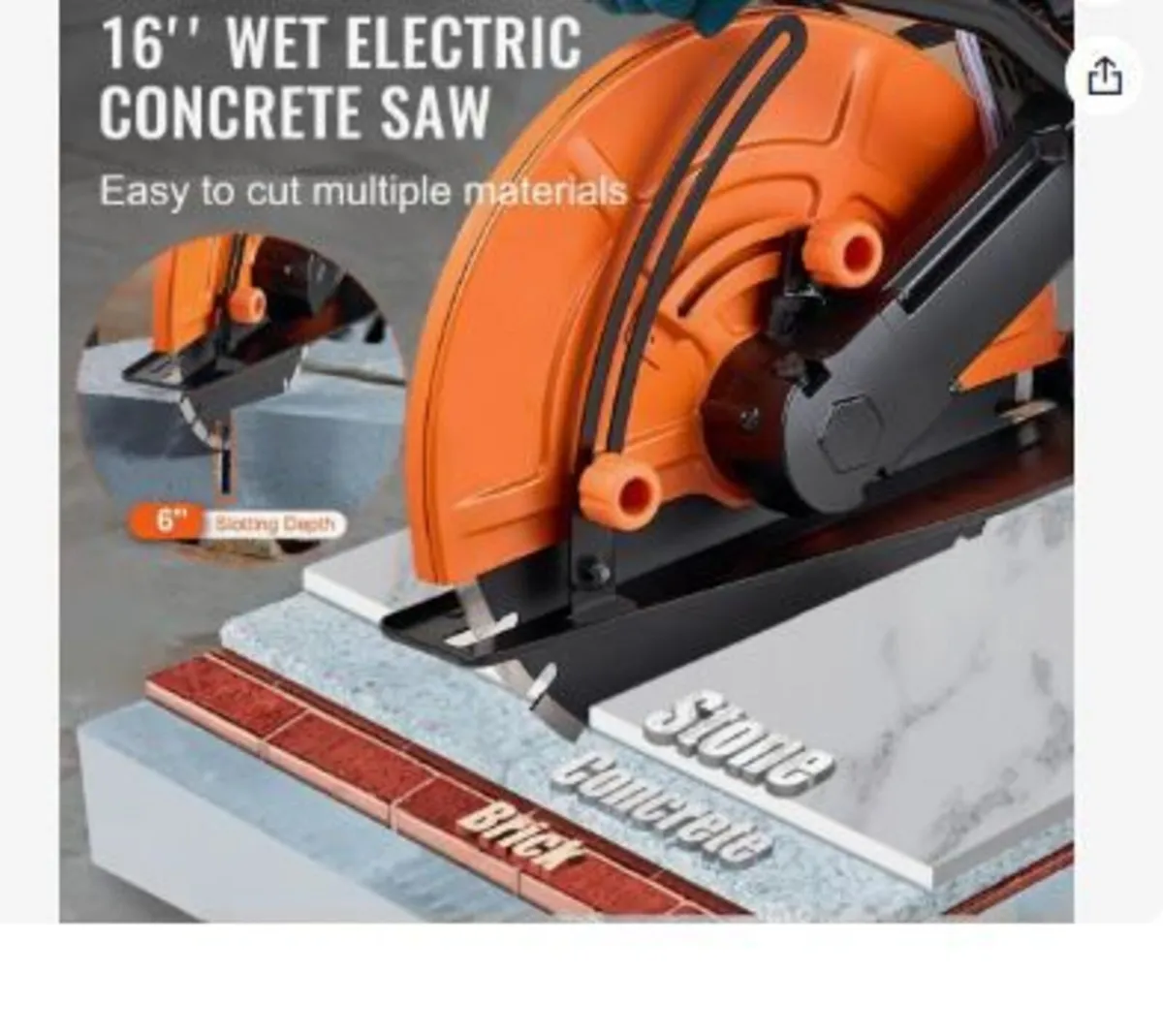 16"/40.6 cm Electric Concrete Saw - Image 3