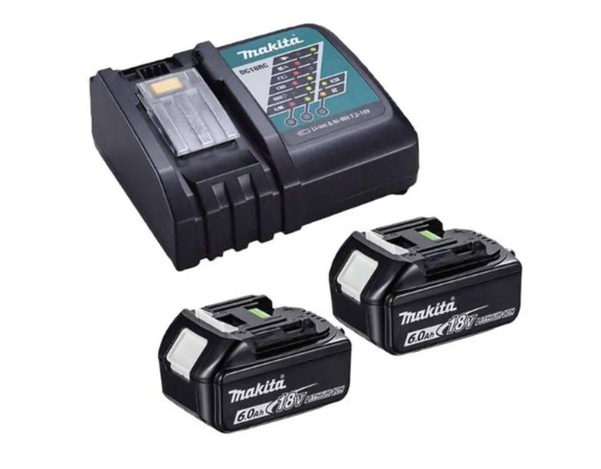 Makita DC18RC 18V Charger  2x BL1860 6Ah Batteries