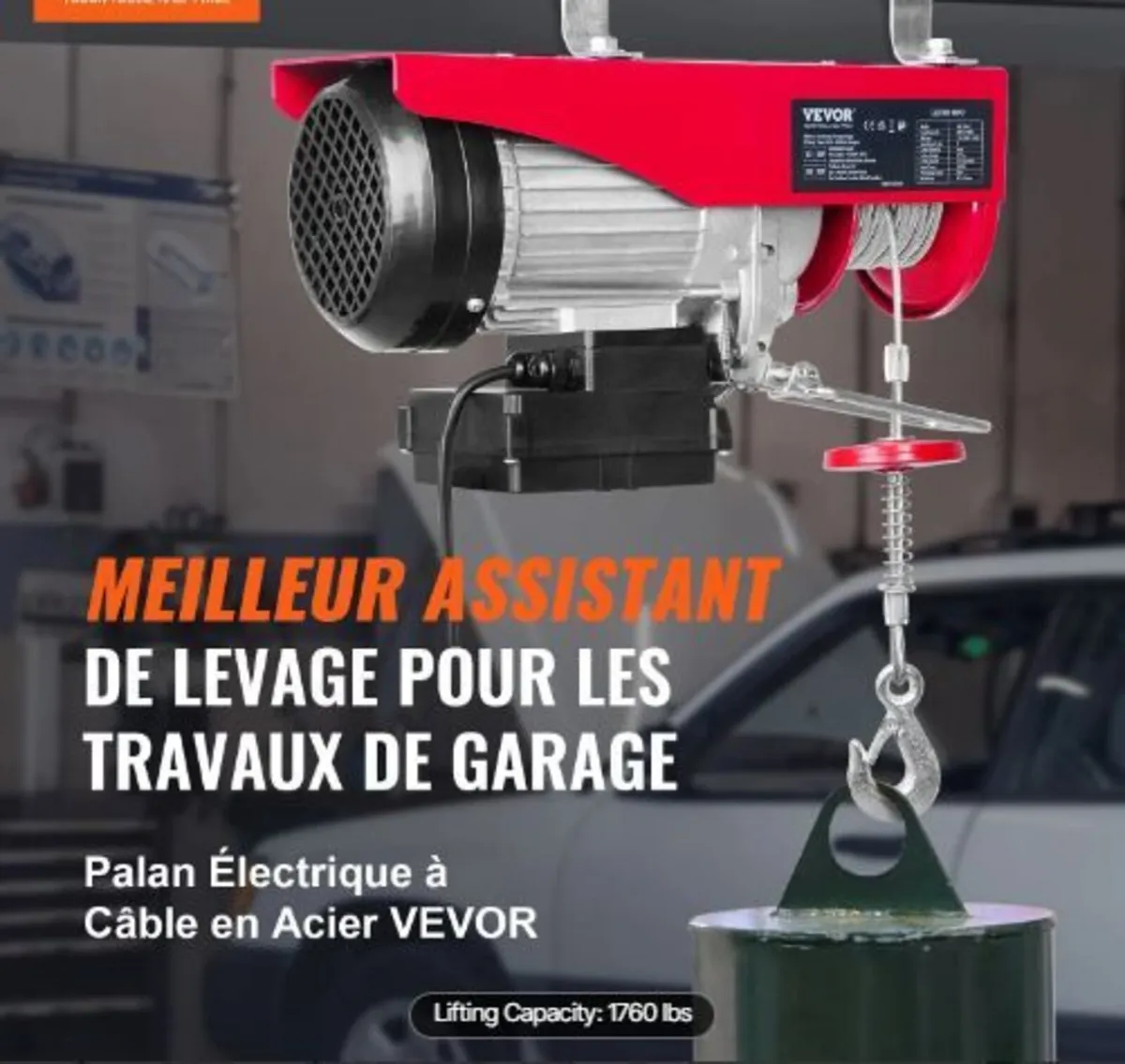 Electric Hoist, 798 kg Lifting Capacity, 1450W - Image 3