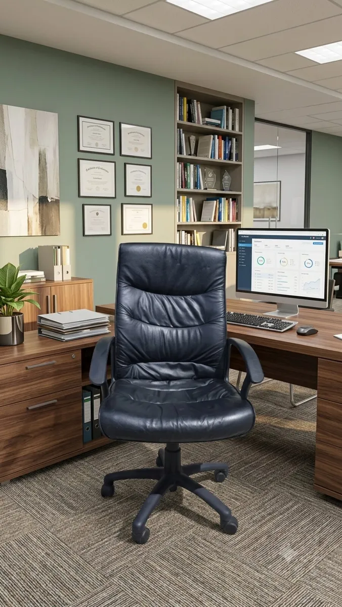 High back leather office chair
