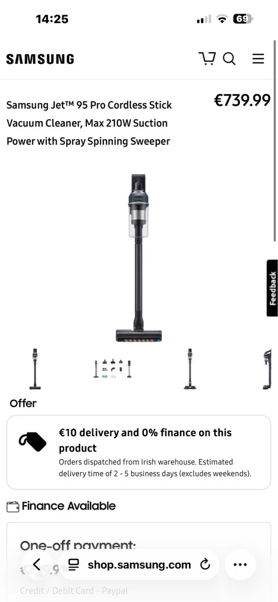 Samsung jet 95 pro 200W vacuum cleaner - Image 1