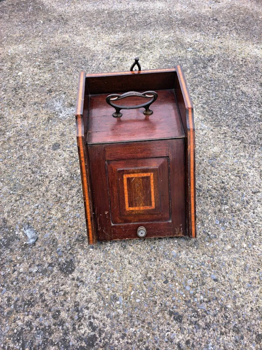 Edwardian mahogany coal scuttle - Image 1