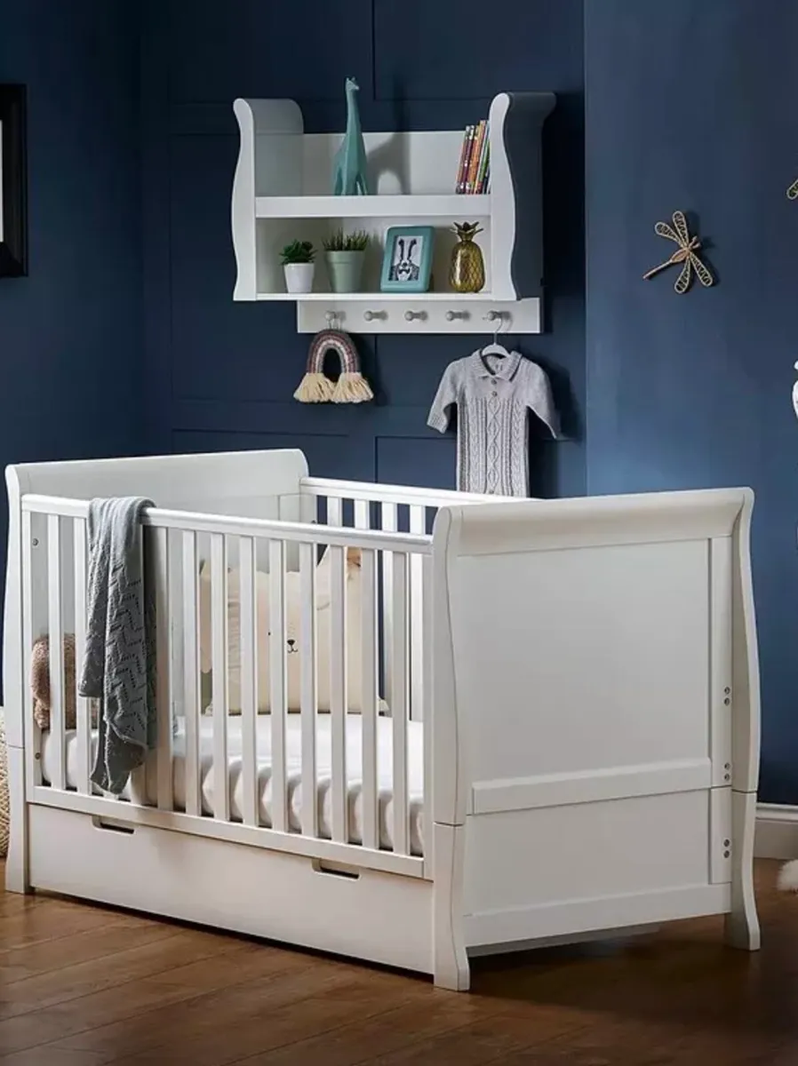 Obaby Stamford Classic White Cotbed - Image 1