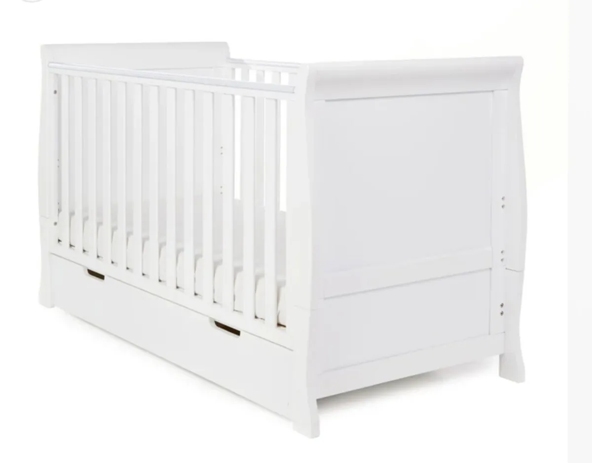 Obaby Stamford Classic White Cotbed - Image 2
