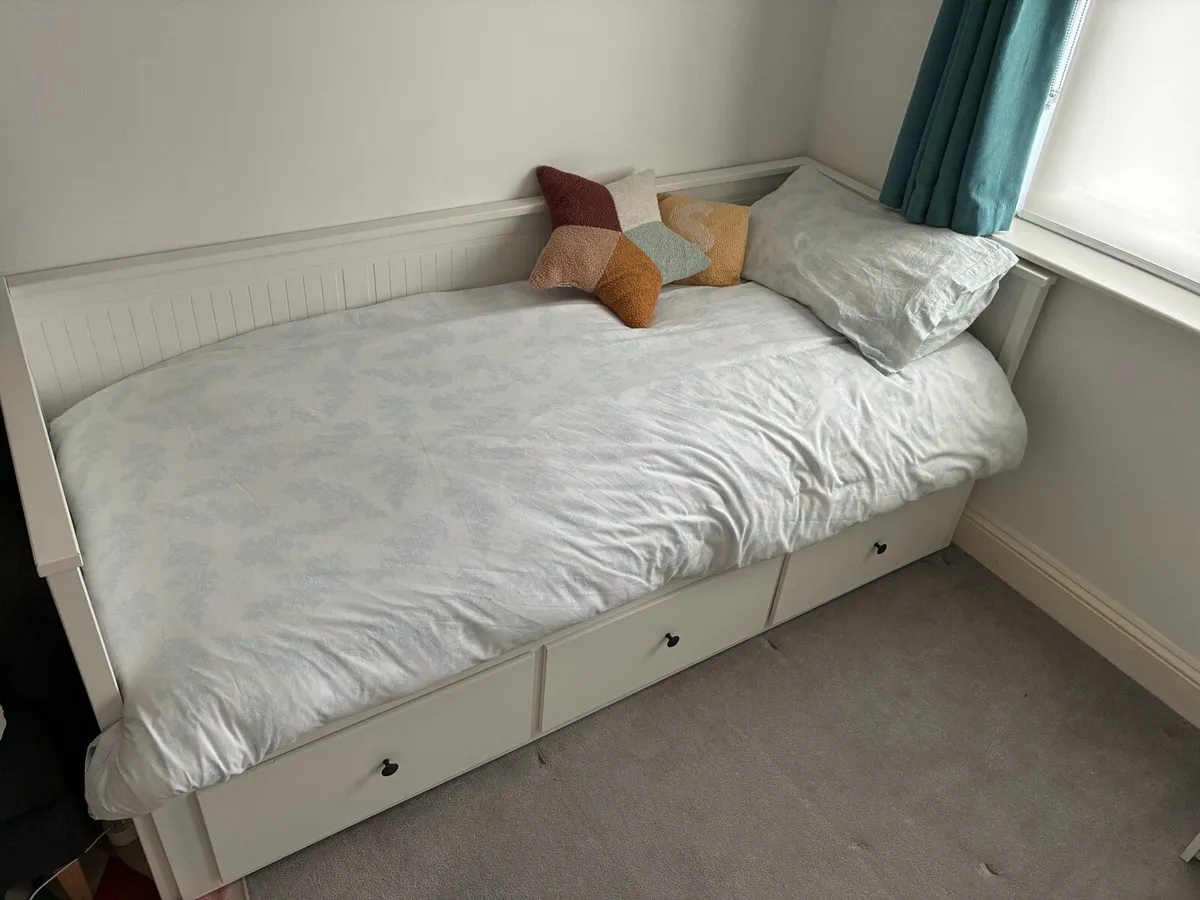 Ikea Hemnes Day Bed - white - with 2 x mattresses - Image 1