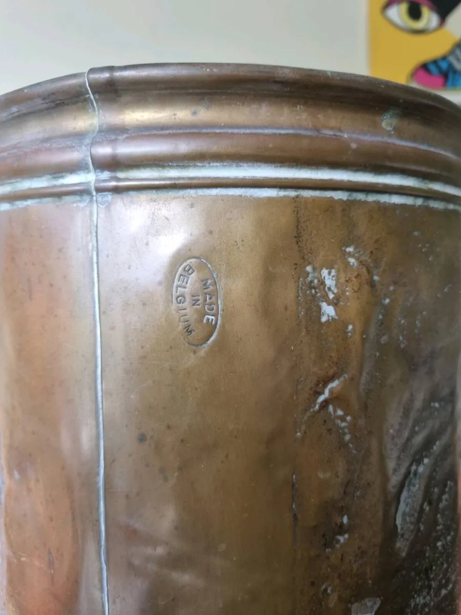 Antque copper umbrella stand - Image 2