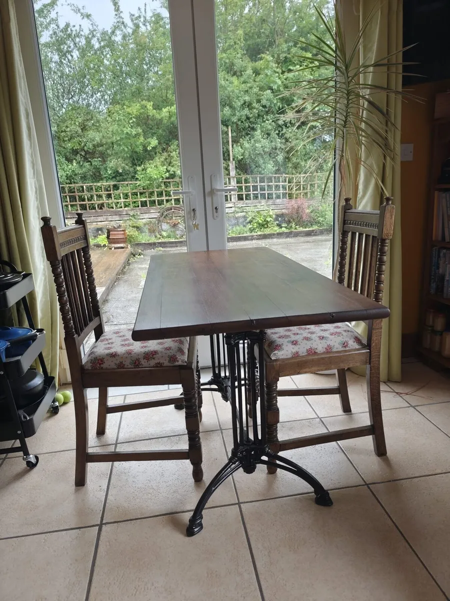Dining table and 2 chairs - Image 3