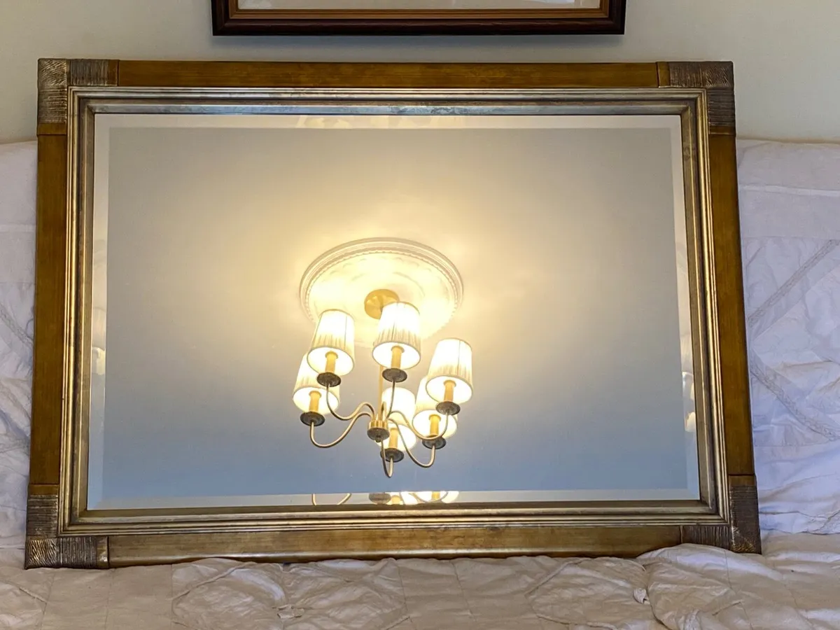 Large golden bronze mirror - Image 2