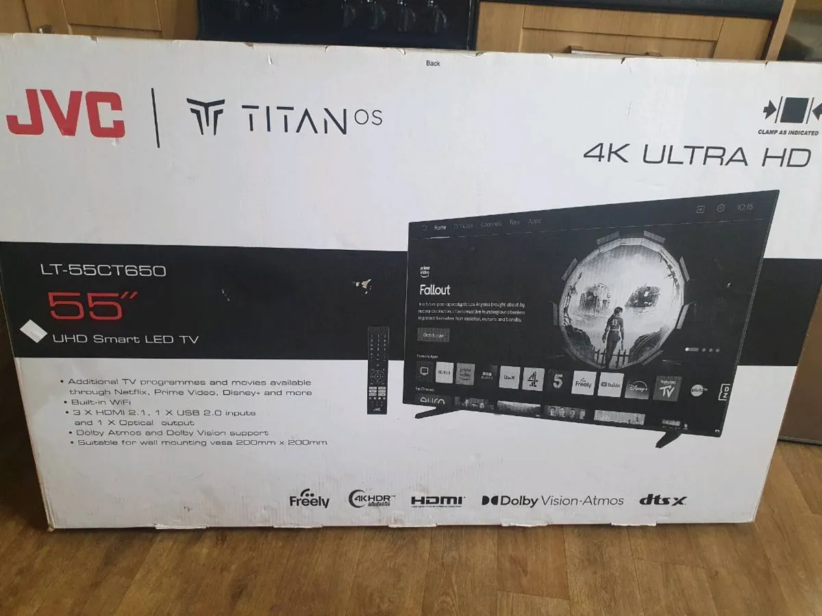 Jvc titan.os 4k ultra.hd 55 inch in box never open - Image 1