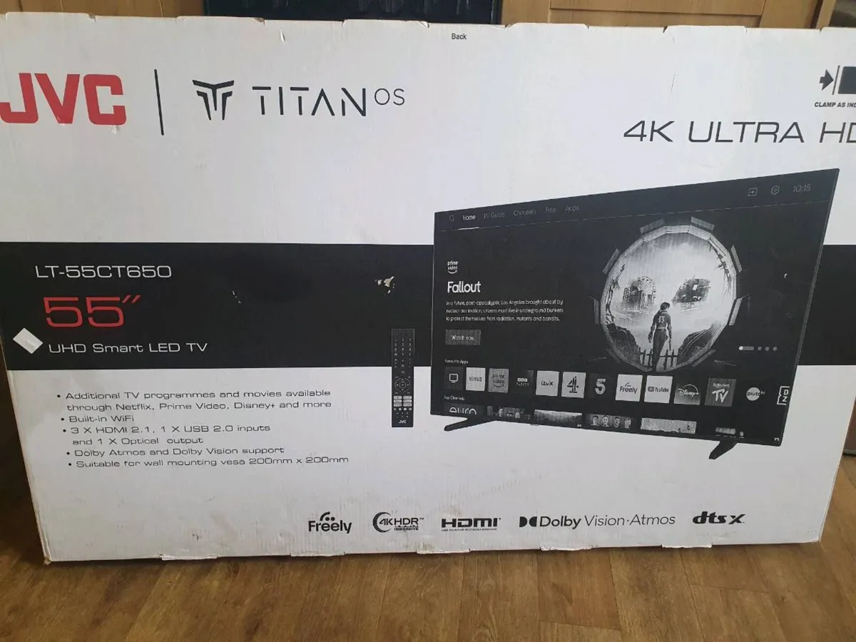 Jvc titan.os 4k ultra.hd 55 inch in box never open - Image 3