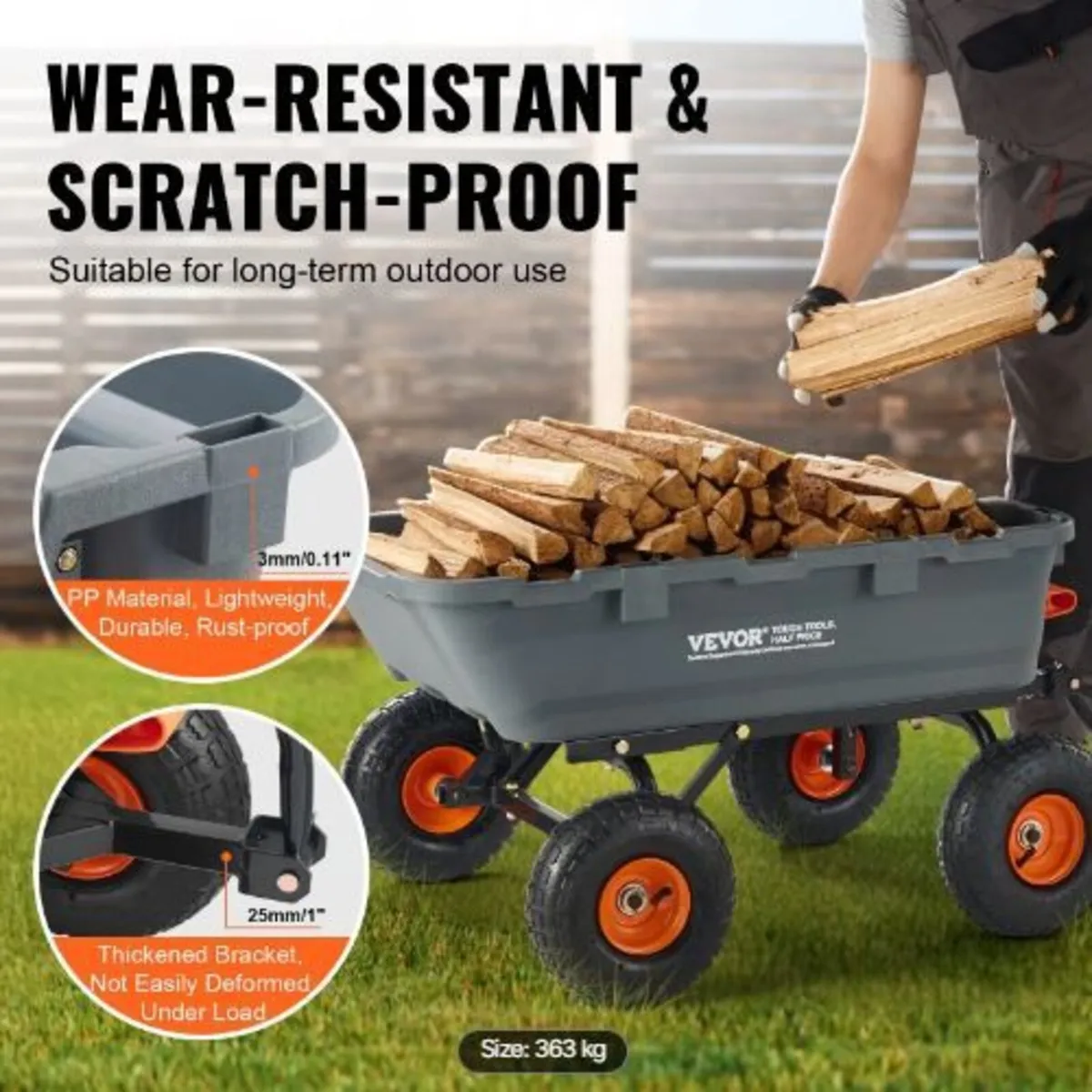 Poly Garden Dump Cart Heavy-duty Yard - Image 2