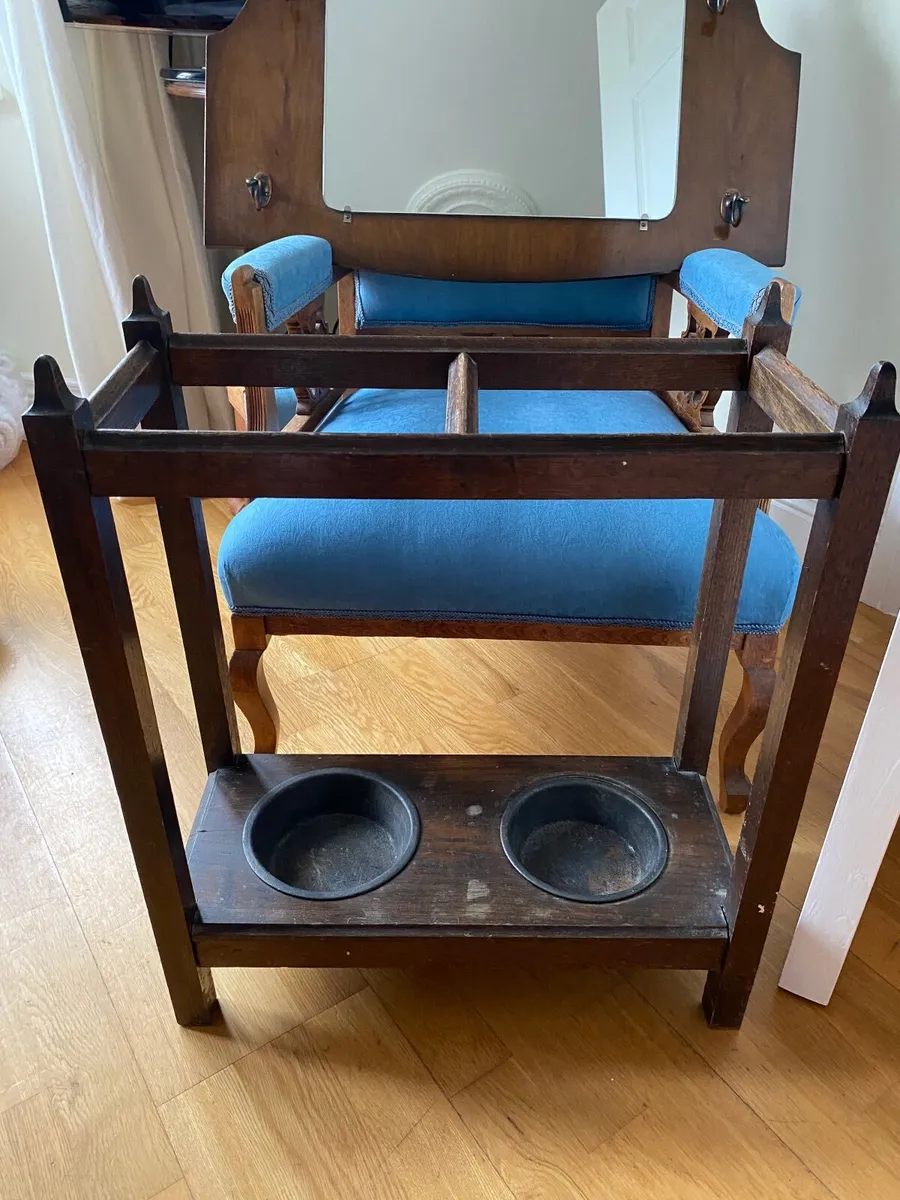 Vintage oak umbrella stand - Image 2