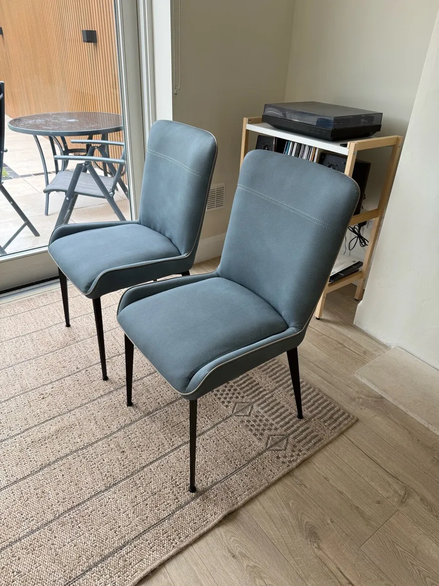 Dylan Dining Chairs - set of 2 in blue / grey - Image 1