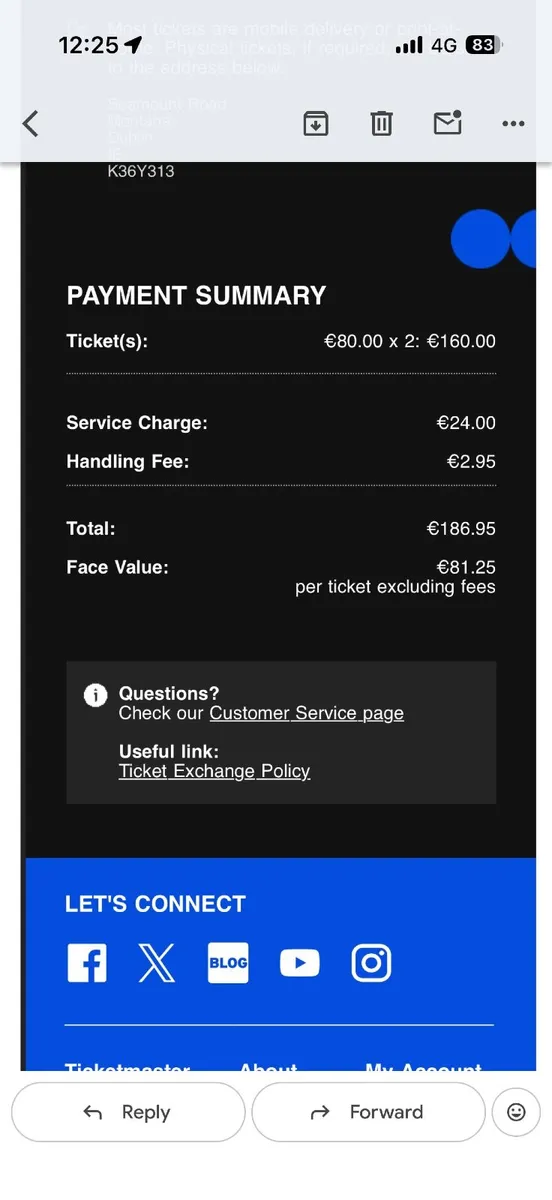 Nick Cave tickets x2 face value - Image 1