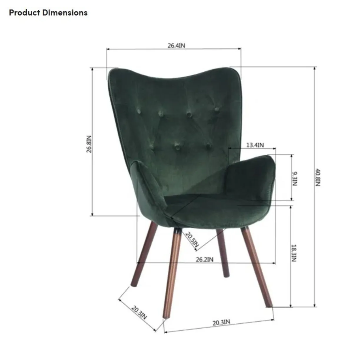 Garmon Velvet Armchair - Image 3