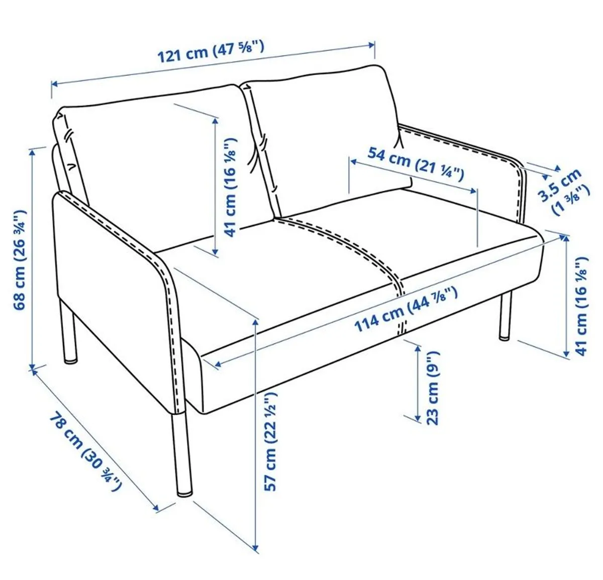 2 seater small sofa - Image 3