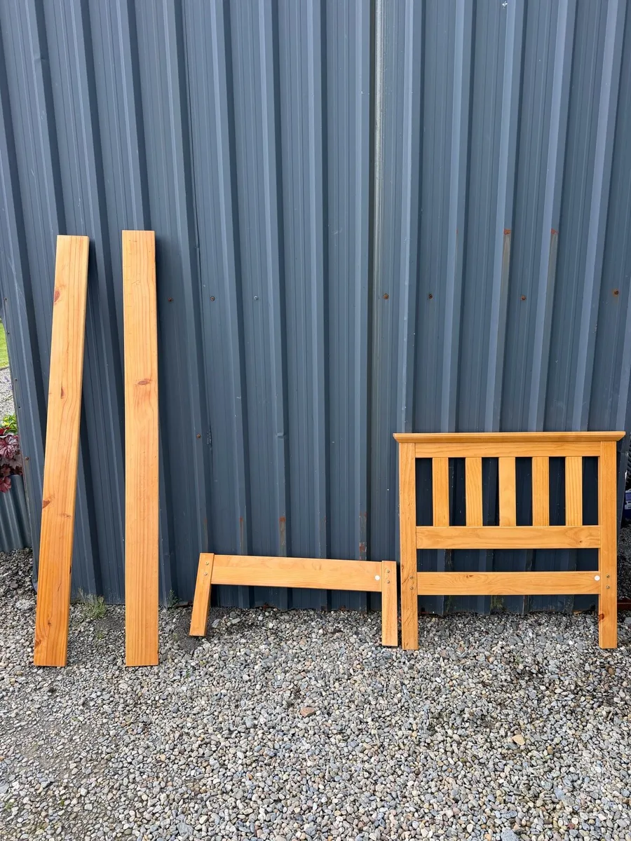 Single Pine Bed Frame with Wooden Slats (3ft) - Image 4