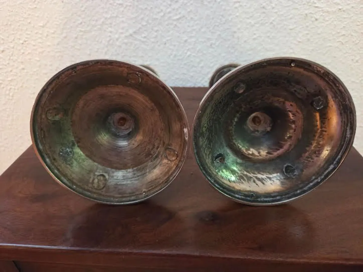 Pair Elegant Vintage Silver Candlesticks - Image 3