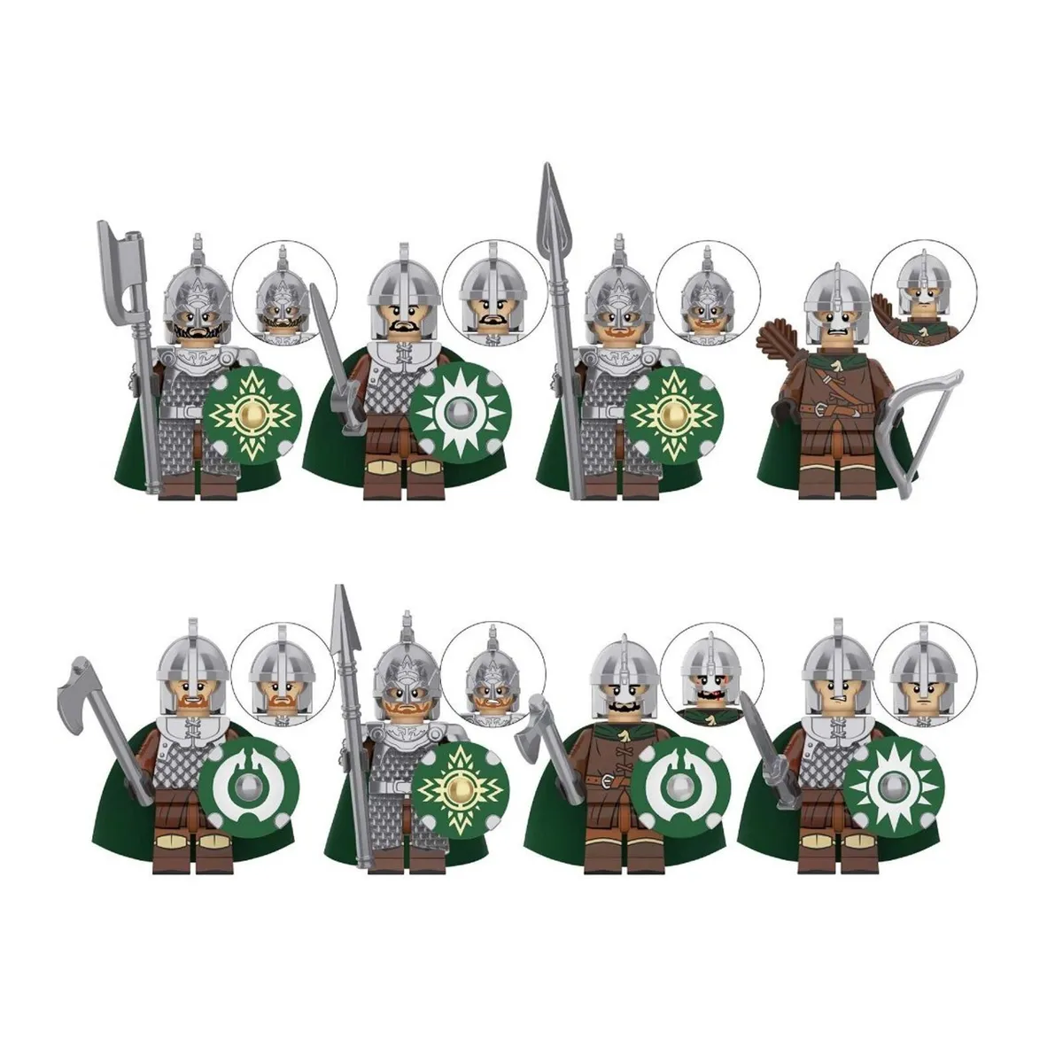 [8-Pack] Rohan Warriors Minifigure Bundle LOTR