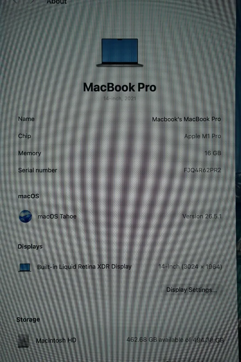 Macbook Pro 14" 2021 M1 Pro | 16GB Ram | 512GB - Image 2