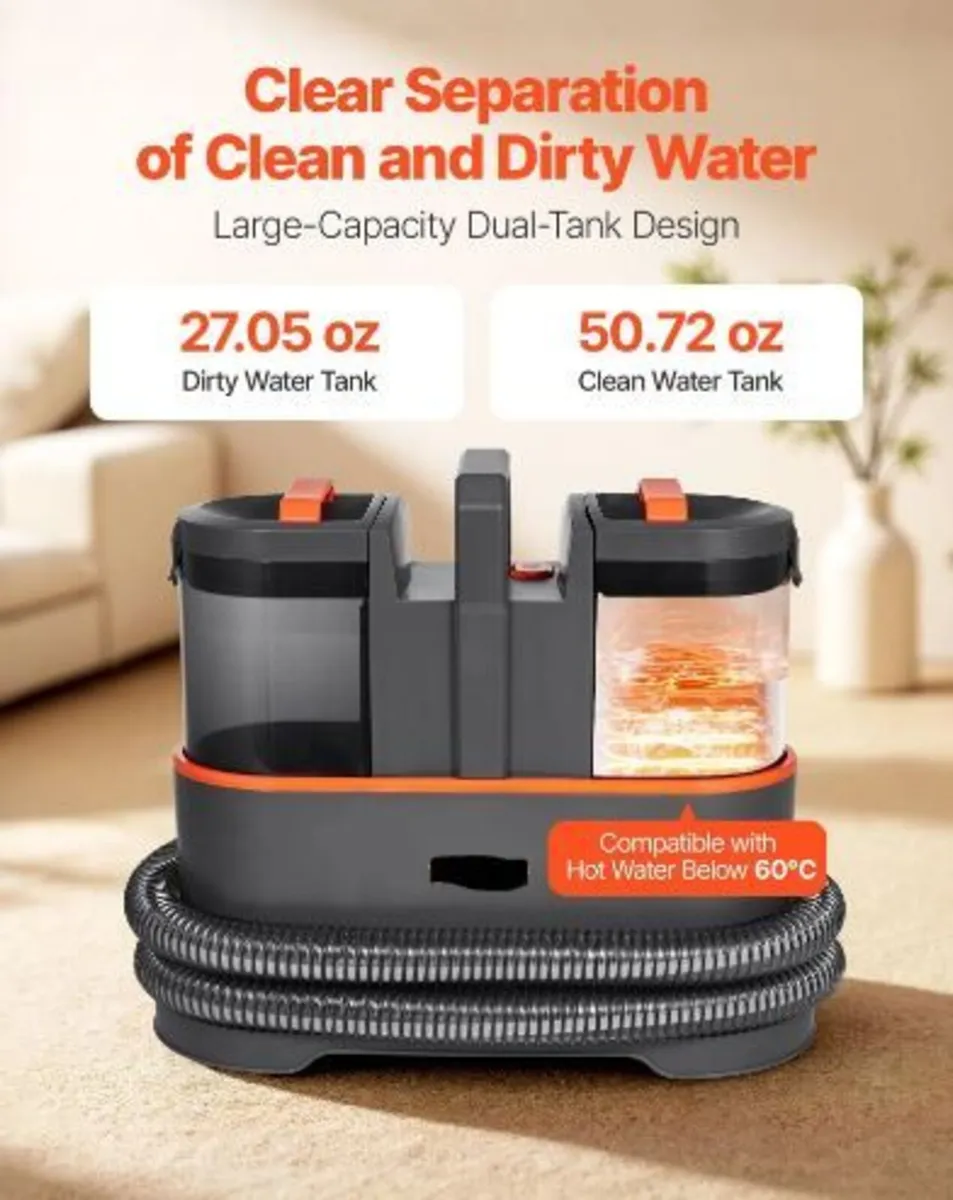 Carpet Cleaner Machine, 1.5 L Clean Water - Image 3