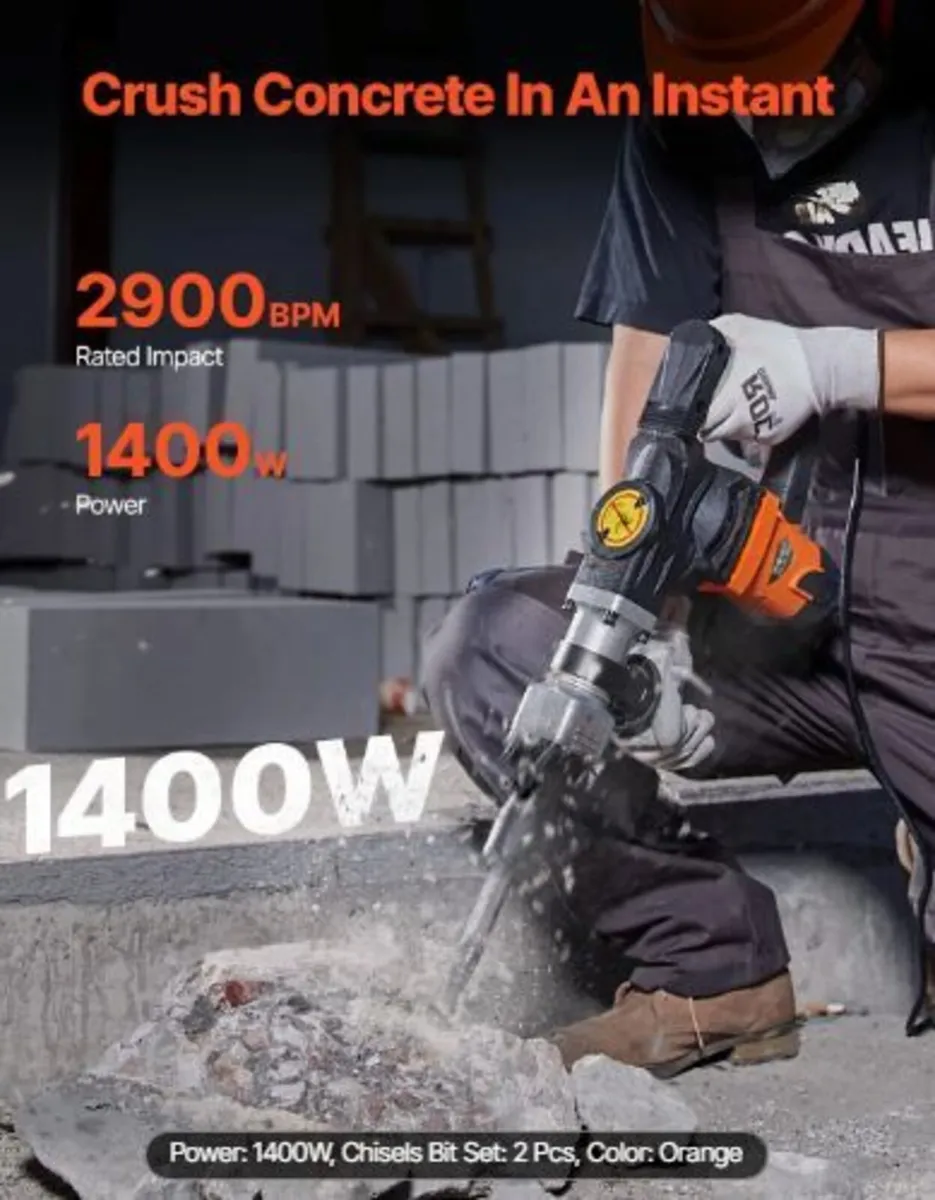 Demolition Jack Hammer Concrete Breaker 1400W - Image 2