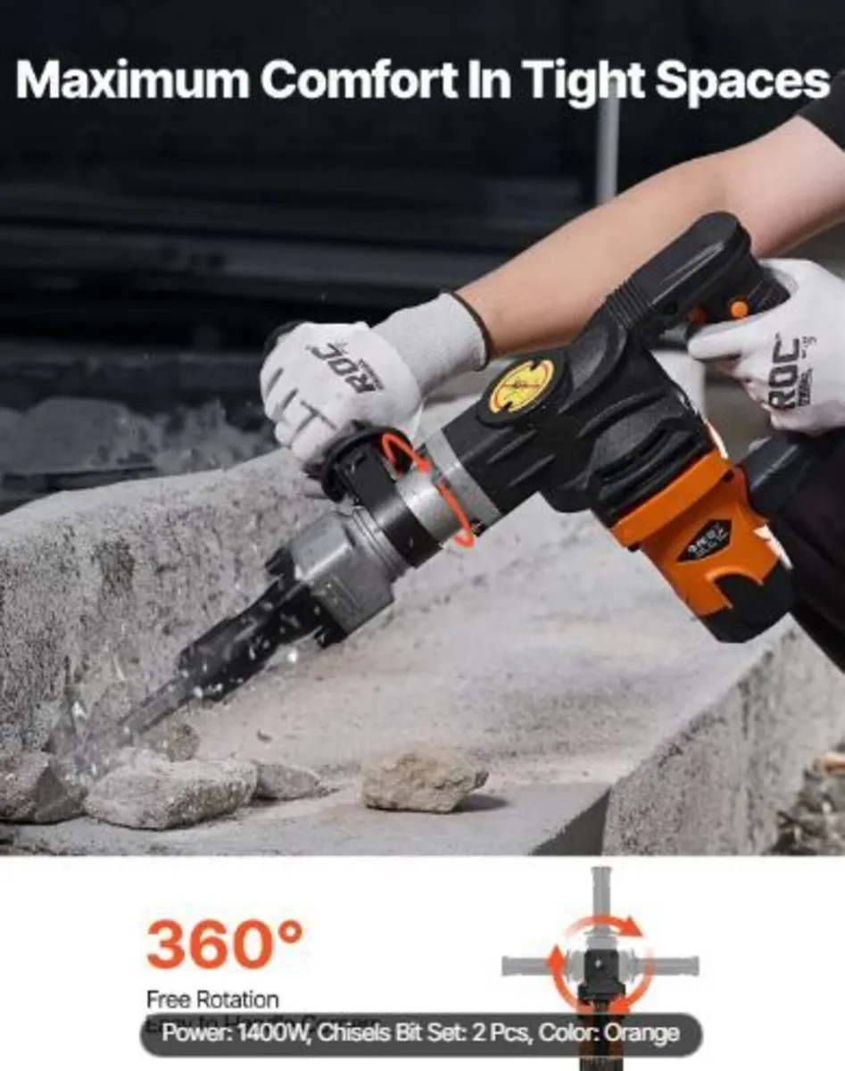Demolition Jack Hammer Concrete Breaker 1400W - Image 3