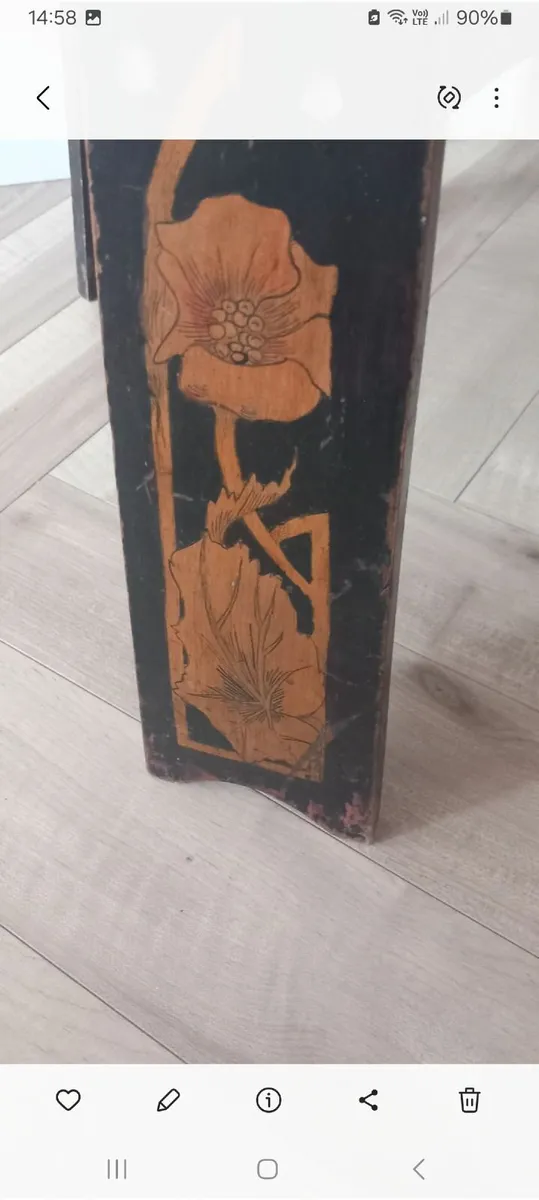 Arts and Crafts  powerwork side table 1900s - Image 3