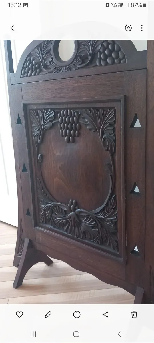 Amazing Arts and Crafts oak firescreen - Image 2